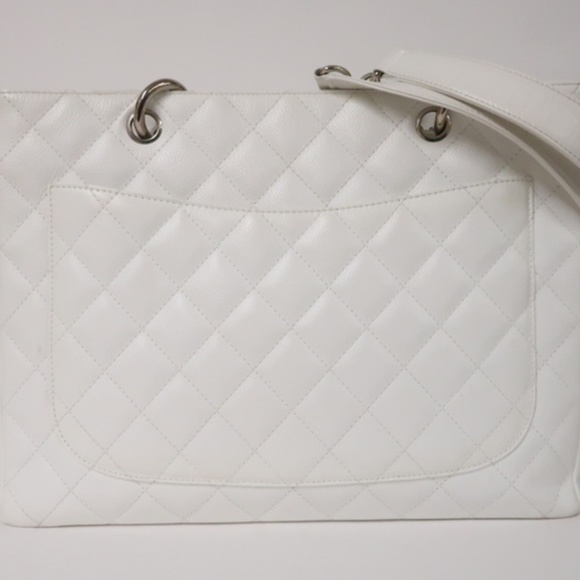 Chanel Grand Shopping Tote White Quilted Caviar - Picture 4 of 8